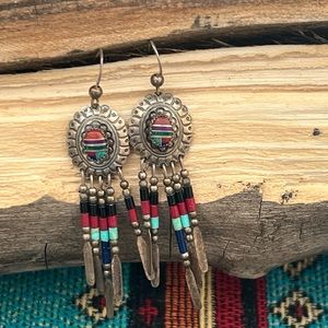 Vintage Native American Sterling Silver Earrings
